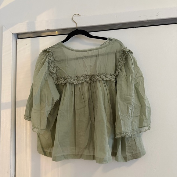 Free People Light Green Ruffle Top - Picture 7 of 7